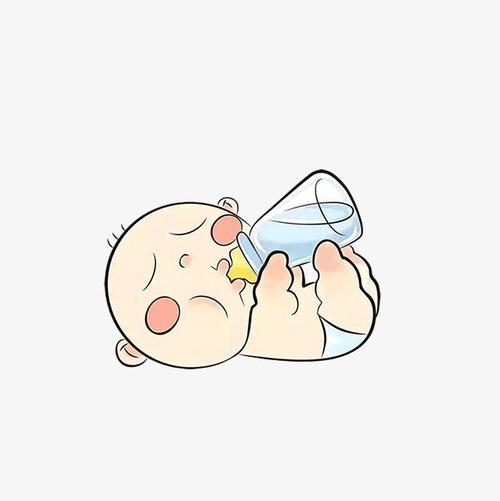 喝奶的宝宝躺着手脚一起拿着奶瓶的宝宝