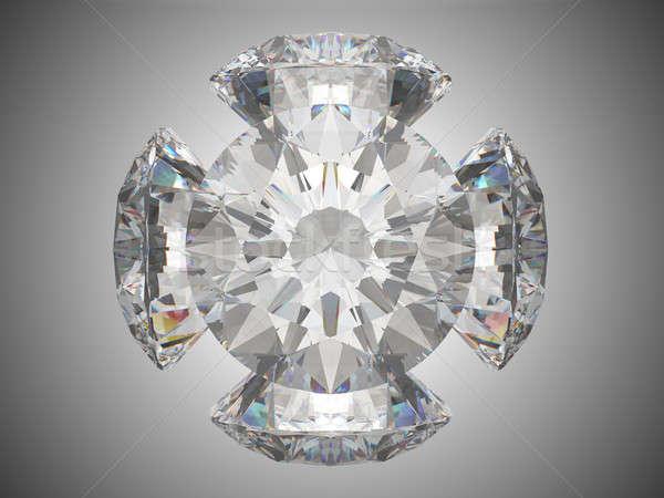 商业照片: 五· 辉煌 ·切· 钻石 · 宝石 · 灰色