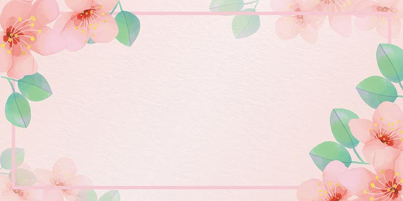 粉色唯美花卉活动邀请函信纸展板背景边框