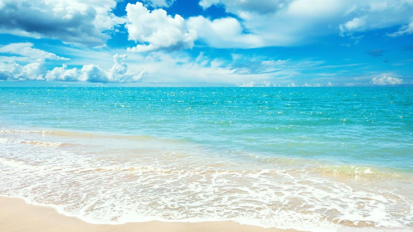 夏季清凉唯美海滩风光桌面壁纸下载高清大图预览1920x1080_风景壁纸