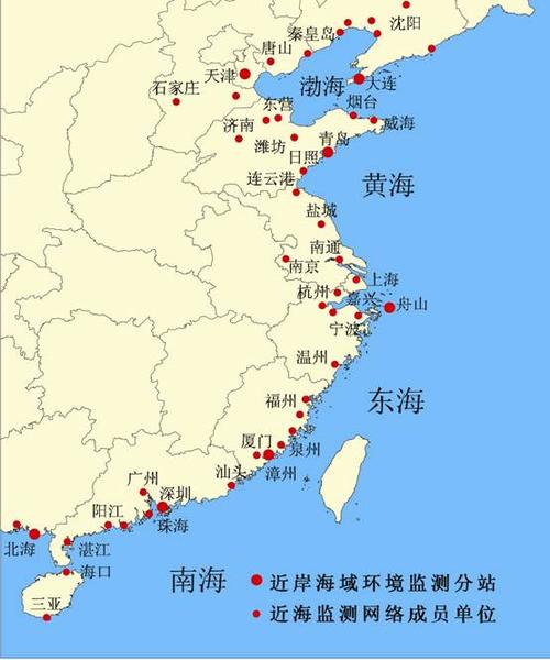 中国沿海县市地图