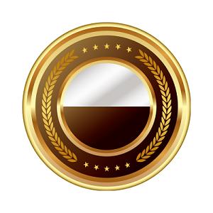 咖啡色金边圆形空白徽章