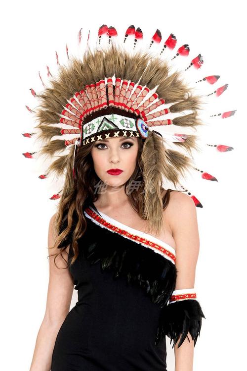 代购musiclegs万圣节服饰配件美印印第安美女角色扮演头饰民族服装