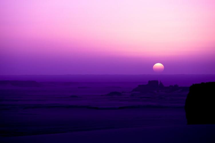 紫色色早晨 沙漠 4k图片,4k高清风景图片,娟娟壁纸