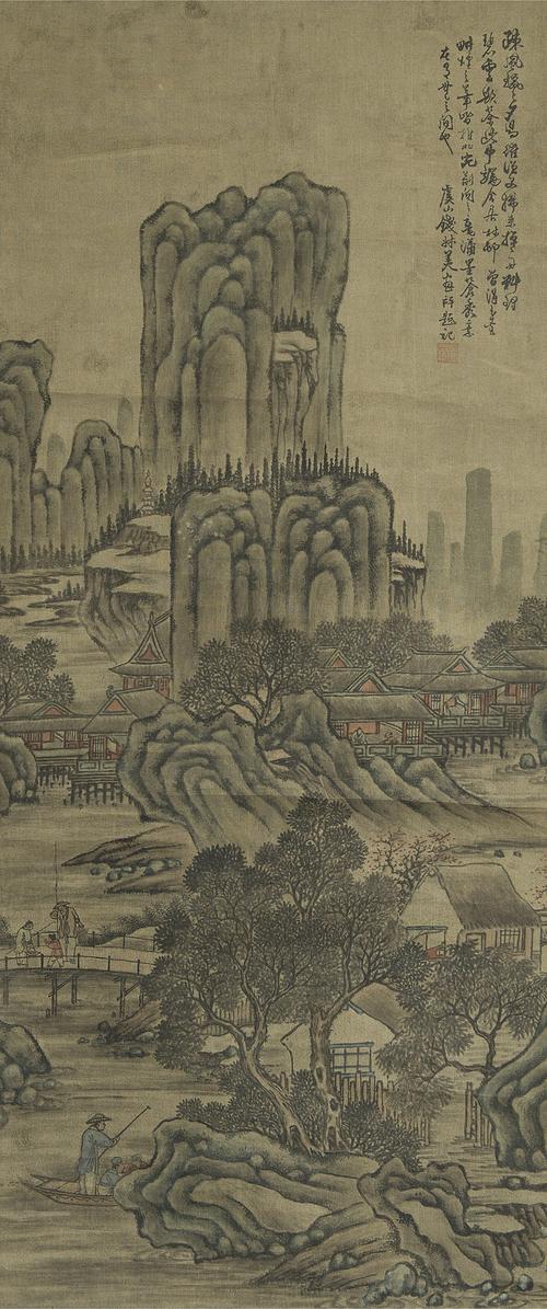 中国 古画 山水 立轴