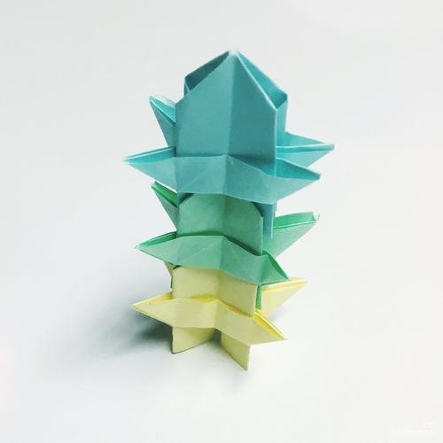 简易折纸立体塔的图片 手工折纸大全-普车都