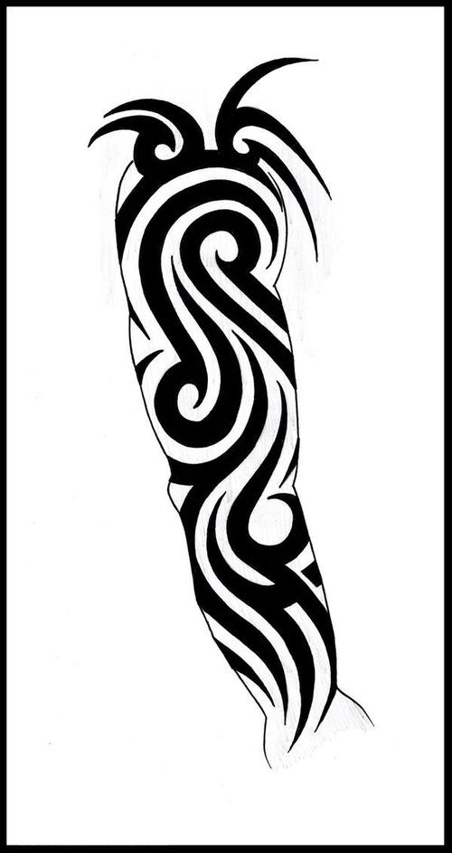 部落图腾纹身手稿 多款简单线条纹身黑色部落图腾纹身手稿(3/11)