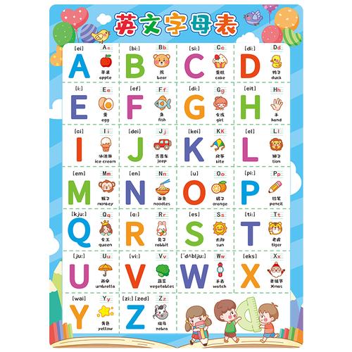 26个英文字母表英语单词贴纸儿童装饰幼儿园教室软装墙贴
