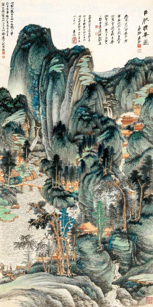 《名家翰墨·张大千前期山水画特集》,所画之精绝繁复,可使巨然