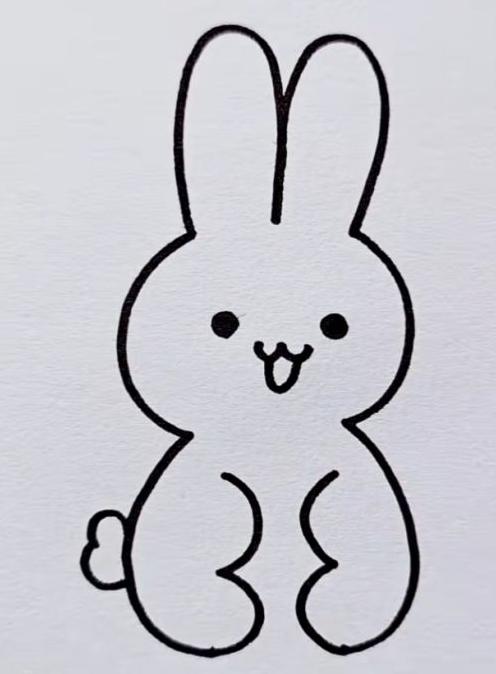 简笔画动物兔子数字3