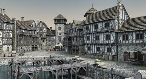 中世纪港口073d模型