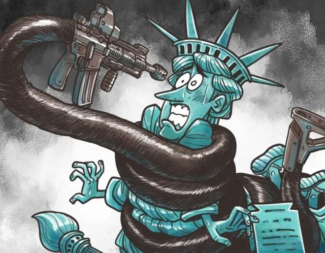 中国日报系列漫画十问美国民主真相触目惊心
