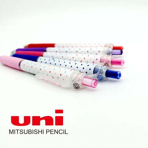 pheobe 日本正品新款三菱 uni 限量波点按动中性笔黑红蓝色水笔