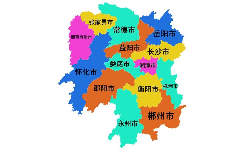 被称为"芙蓉国"的湖南省行政区划分图