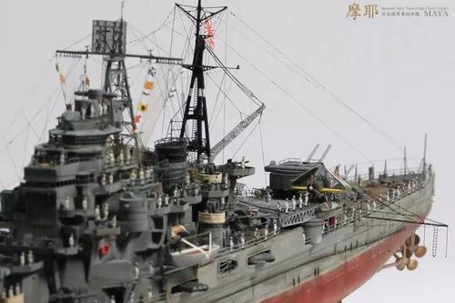 战舰侵华急先锋旧日本海军重巡洋舰摩耶号