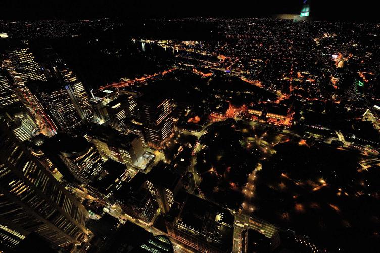 悉尼城市夜景俯拍