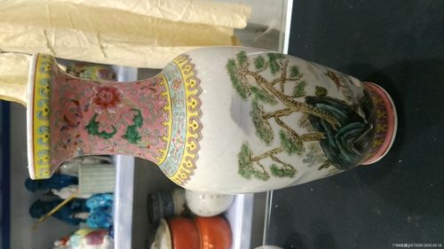 567瓷,70-80年代景德镇美术瓷厂粉彩手绘山水花瓶4