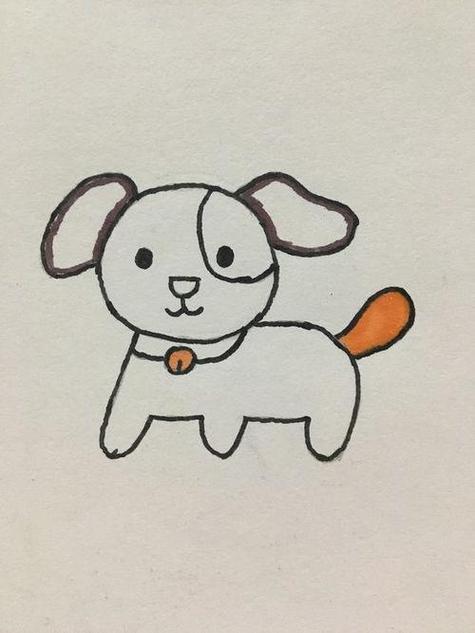 儿童简笔画动物狗彩图