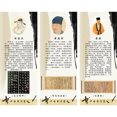 书法家中国古代十大墙贴简介标语学校班级布置墙贴