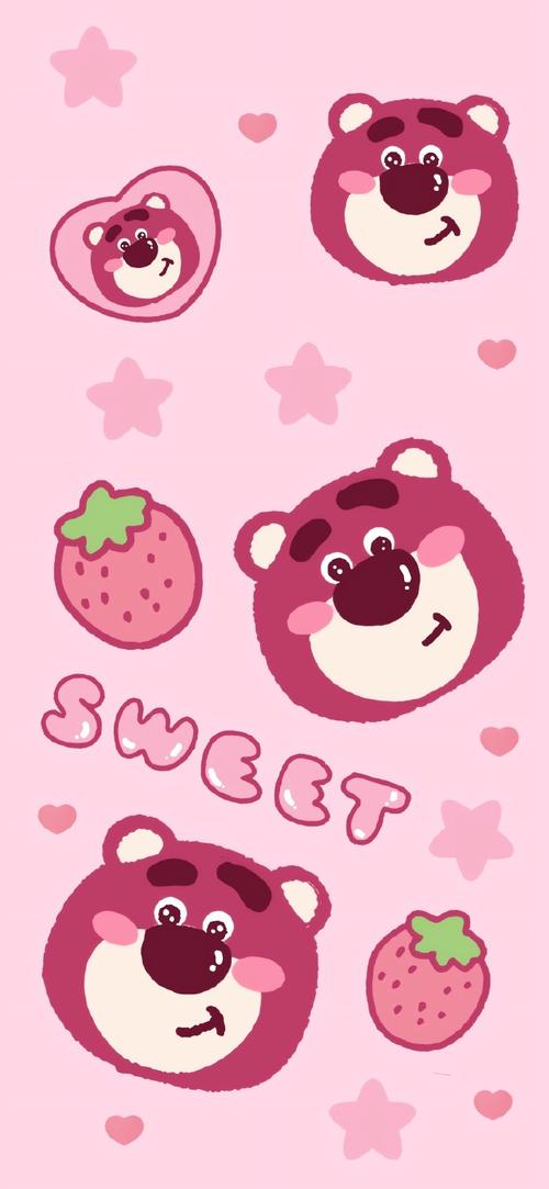 7891粉粉甜甜的少女心#草莓熊##玩具总动员##迪士尼##粉色壁纸