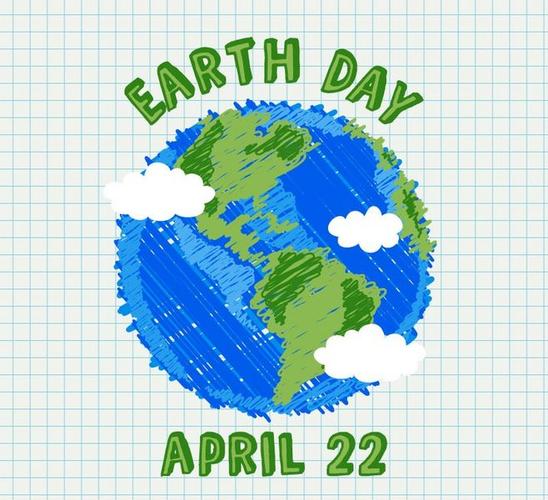 彩绘4月22日世界地球日矢量图