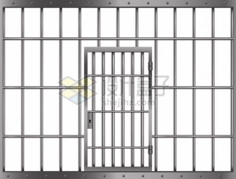 犯罪分子被关在监狱里两手抓着铁栏杆铁窗生涯7163893矢量图片免抠