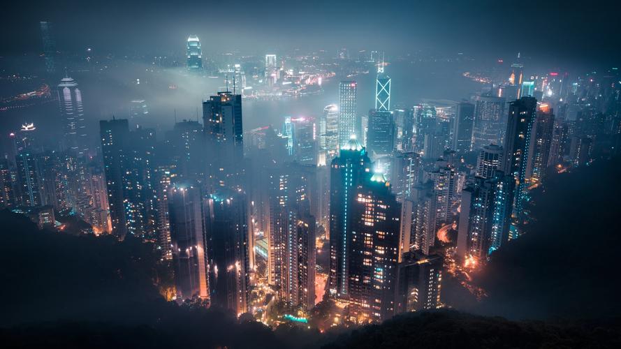 香港唯美高清的夜景图片电脑桌面壁纸