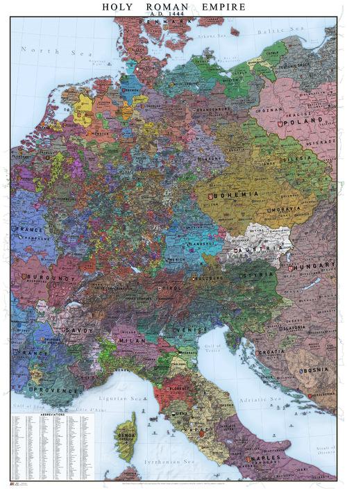 神圣罗马帝国1444年的版图.