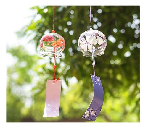 生日礼物创意女生卧室古风小清新日本日式樱花玻璃风铃装饰品透明