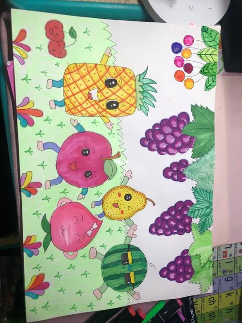 儿童画夏季水果