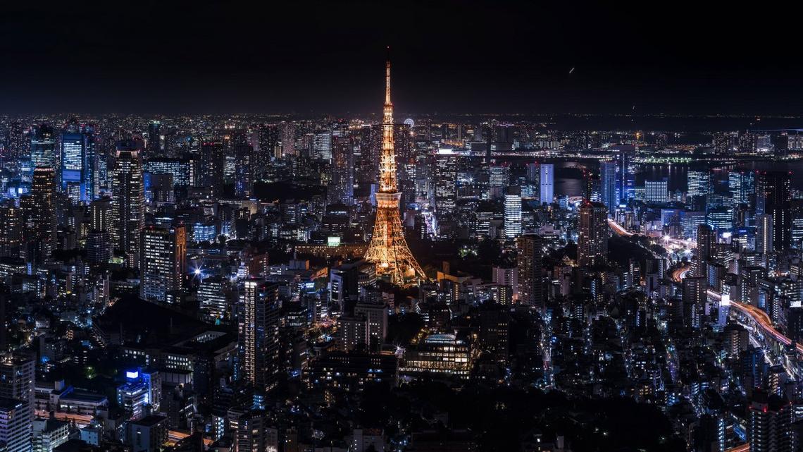日本,东京,地标,塔,夜景,4k,高清图片,4k高清风景图片,娟娟壁纸