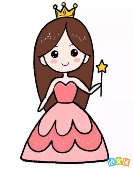 学画漂亮又简单的小公主简笔画 人物-第1张卡通公主简笔画教程卡通画