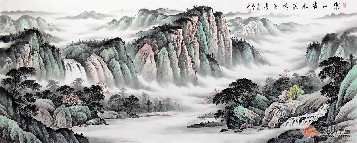 国画山水画以其得天独厚的艺术气息和风水寓意成为咱们中国家庭首当其