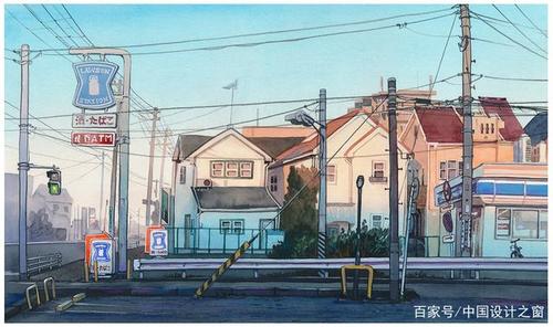 日本插画师mateuszurbanowicz 的一组日本街道水彩插画