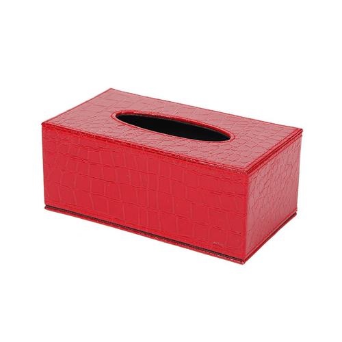 开馨宝 奢华长方形纸巾盒-红色鳄鱼纹(k8504-2)