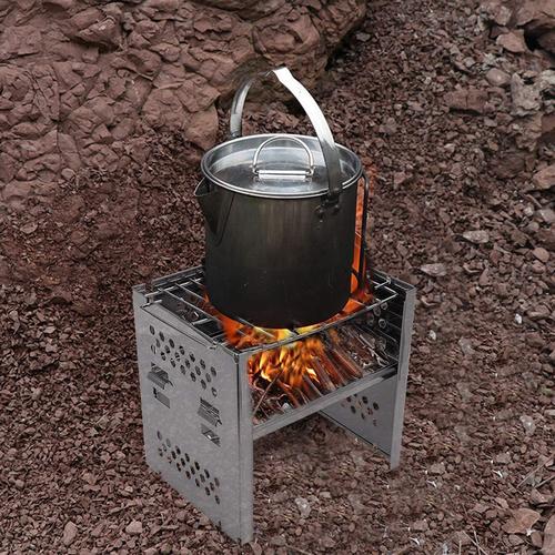 不锈钢双层柴火炉 bbq烧烤架野餐炉户外迷你篝火木炭炉折叠烧烤炉