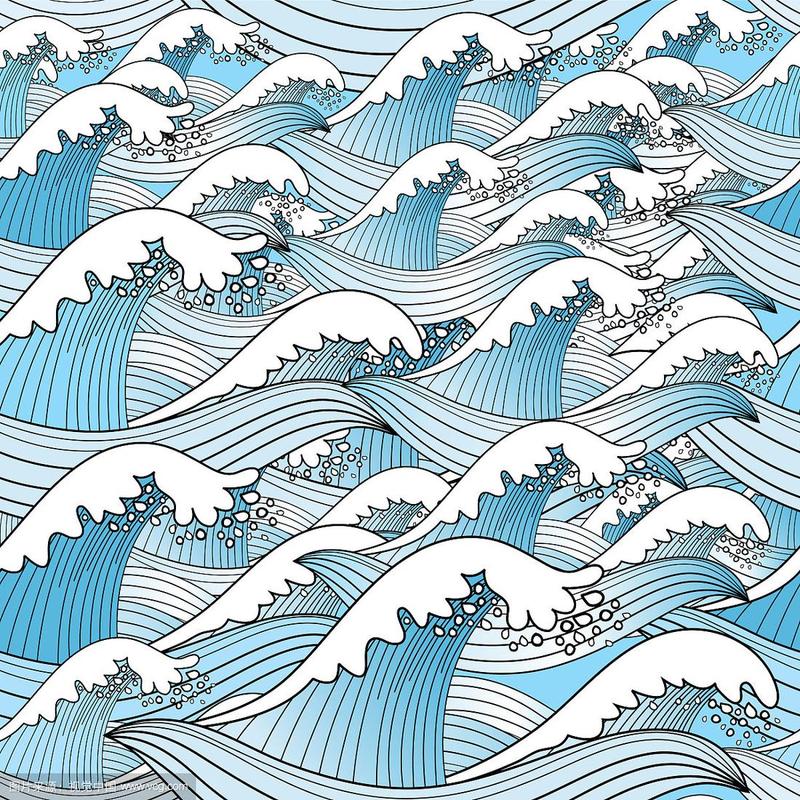 蓝色海浪的图形图案