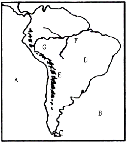 读南美洲地图,完成填空