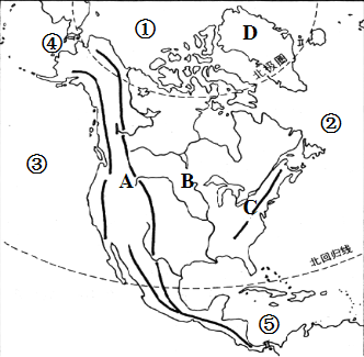 读北美洲地图回答下列问题