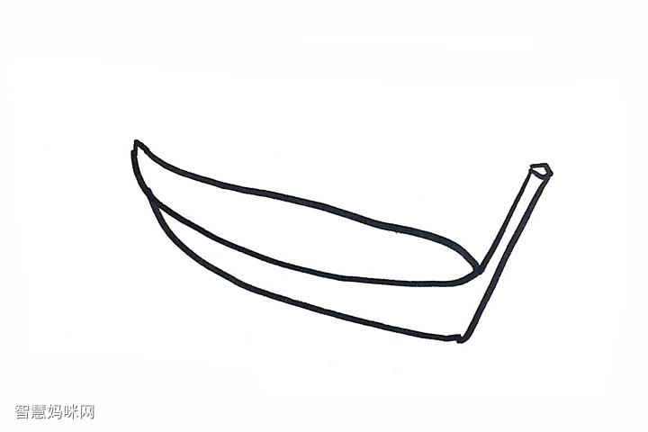 注意在线条的边缘部分加上阴影,简单的独木舟就画好了