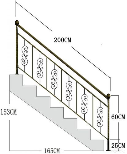 旋转铁艺楼梯扶手无论是在现场制作框架还是在测量后按尺寸在厂内加工