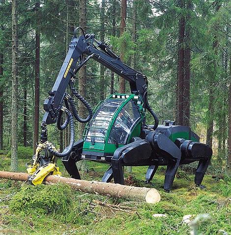 活动也不够灵活,所以就有厂家开发出了这样一款六足伐木机器人