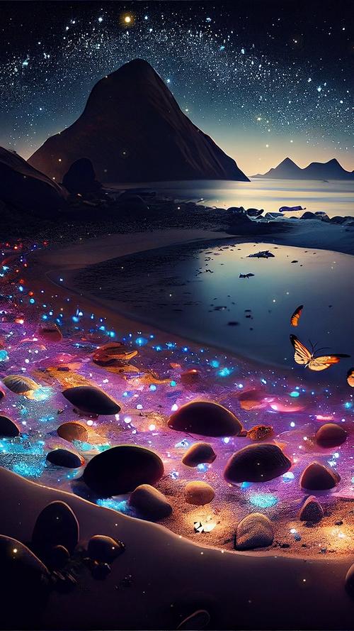 手机壁纸#最美的海滩,梦幻的蝴蝶!