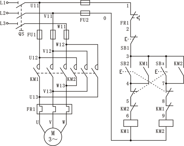 电动机反接制动控制电路 双重互锁的正反转控制电路