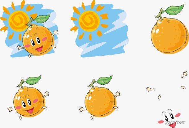 矢量开心柚子表情png素材透明免抠图片-卡通手绘