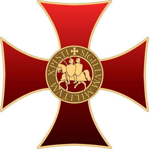 图为圣殿骑士团最主要的徽章之一,中间环形排列着拉丁文"sigillvm