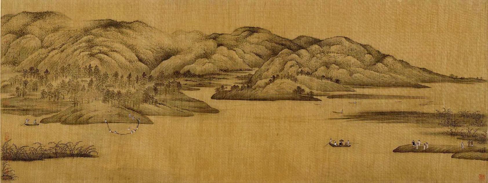 《潇湘图》是五代南唐董源创作的设色绢本山水画,该作品现收藏于 - 抖