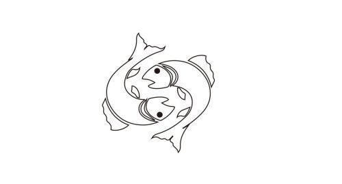 十二星座卡通双鱼座简笔画怎么画可爱卡通双鱼座简笔画步骤图解