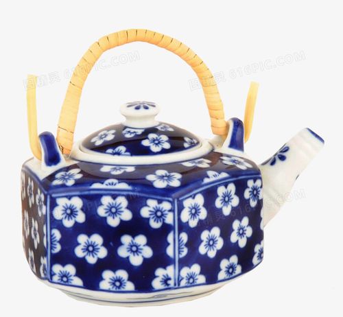 中国风青花瓷茶壶