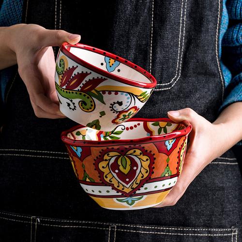 波西米亚彩绘碗 | 釉下彩饭碗面碗 餐具摄影 南京摄影